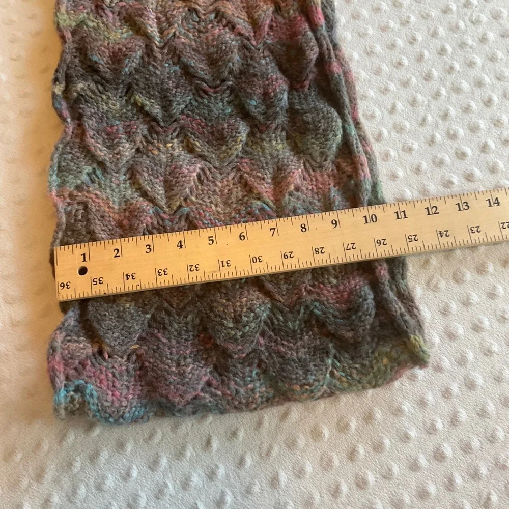 Chaos‎ Womens Knit Scarf Multi Color Textured Cable Knit O/S
